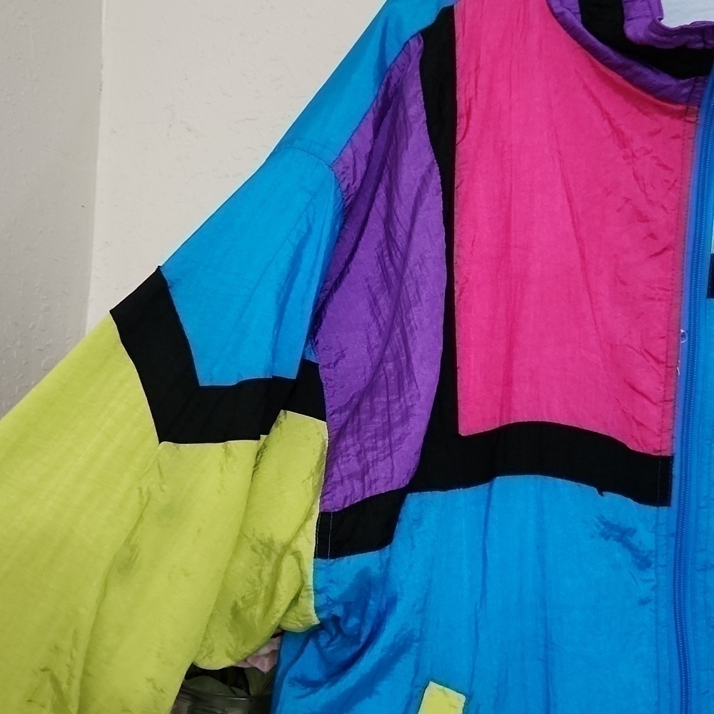 Vintage 80's Mureli Jacket Retro Colorblock Rockabilly 90s - Picture 5 of 12